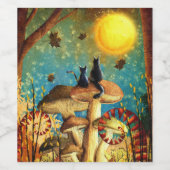 キノコ猫 ワインラベル (シングルラベル)