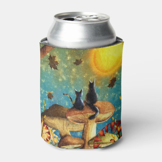 キノコ猫 缶クーラー (缶正面)