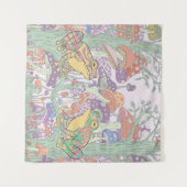 キノコ畑の魅惑のカエル タペストリー (正面(横))