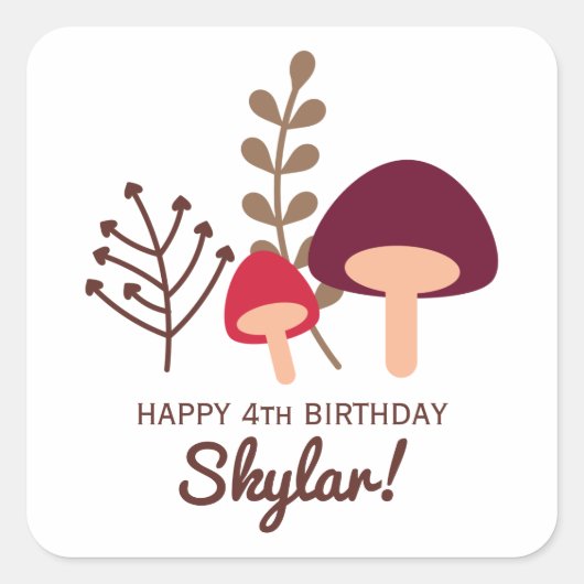 キノコ畑 スクエアシール (正面)