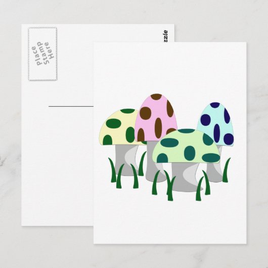 キノコ畑 ポストカード (正面/裏面)