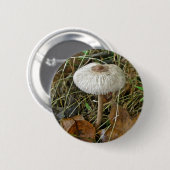 キノコ白い日傘コーディネート 缶バッジ (正面&裏面)