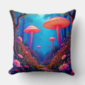 キノコ白熱［赤熱］光を放つ魔法 クッション (正面)