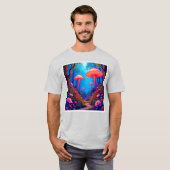 キノコ白熱［赤熱］光を放つ魔法 Tシャツ (正面フル)