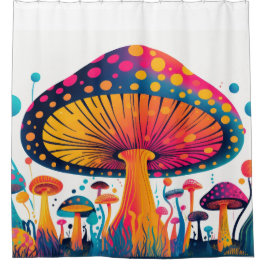 キノコ真菌の植物の芸術。スモール シャワーカーテン