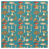 キノコ真菌の植物園コラージュ芸術 ファブリック (見本)