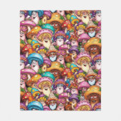 キノコ科 フリースブランケット (正面)