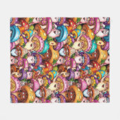 キノコ科 フリースブランケット (正面(横))