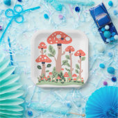 キノコ紙プレートパーティーデコール誕生日夏 ペーパープレート (パーティー)