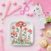 キノコ紙プレートパーティーデコール誕生日夏 ペーパープレート (パーティー)