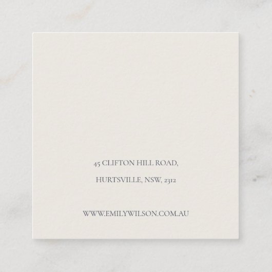 キノコ素朴のシダの葉バンドネックレスディスプレイ スクエア名刺 (裏面)