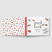 キノコ素朴の魅力化されたベビーシャワー ゲストブック (全面)