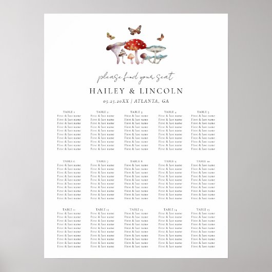 キノコ結婚の座席表 ポスター (正面)