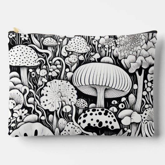 キノコ線スケッチ アクセサリーポーチ (正面)