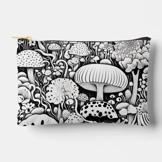 キノコ線スケッチ アクセサリーポーチ (正面)