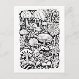 キノコ線スケッチ ポストカード