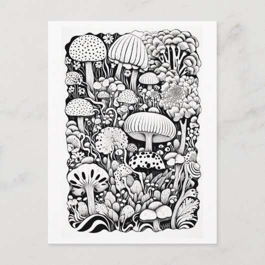 キノコ線スケッチ ポストカード (正面)