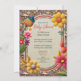 キノコ自然パーティーシャワー招待状 招待状