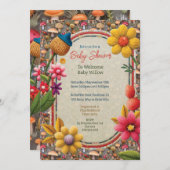 キノコ自然パーティーシャワー招待状 招待状 (正面/裏面)