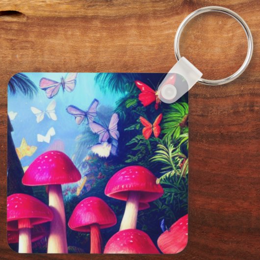 キノコ芸術 キーホルダー (裏面)