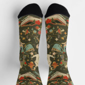 キノコ茶パーティー靴下 ソックス (上部)