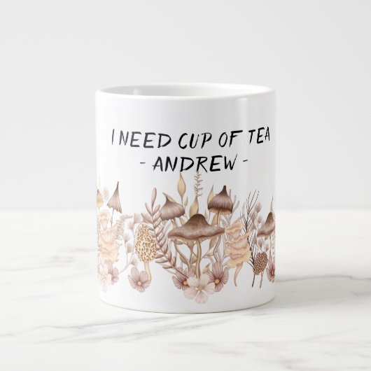 キノコ茶マグカップ、神秘的な飲み物、ウィッチクラフトマグカップ ジャンボコーヒーマグカップ (正面)