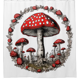 キノコ菌植物 シャワーカーテン