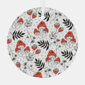 キノコ菌：自然線芸術 ガラスオーナメント (裏面)