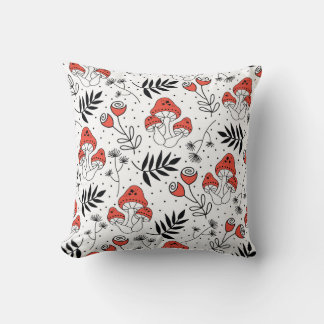 キノコ菌：自然線芸術 クッション