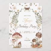 キノコ誕生日招待状 招待状 (正面/裏面)