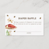 キノコ赤ちゃんシャワーおむつラッフルカード | ウィムシカ エンクロージャーカード (正面)