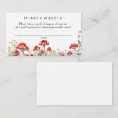 キノコ赤ちゃんシャワーおむつラッフル エンクロージャーカード (正面/裏面)