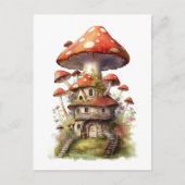 キノコ赤と白の家 ポストカード (正面)