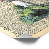 キノコ辞書ページのヴィンテージイラストレーション ポスター (角)