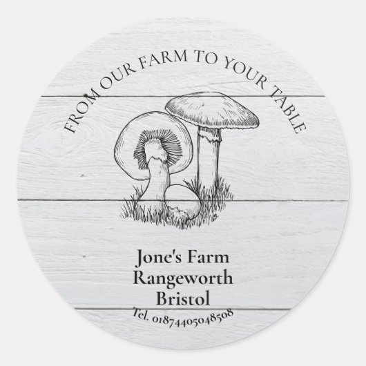 キノコ農場マーケティングの生産 ラウンドシール (正面)
