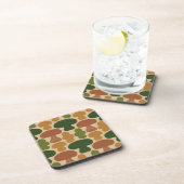 キノコ迷彩柄ベージュプラスチックコースターセット コースター (右側)