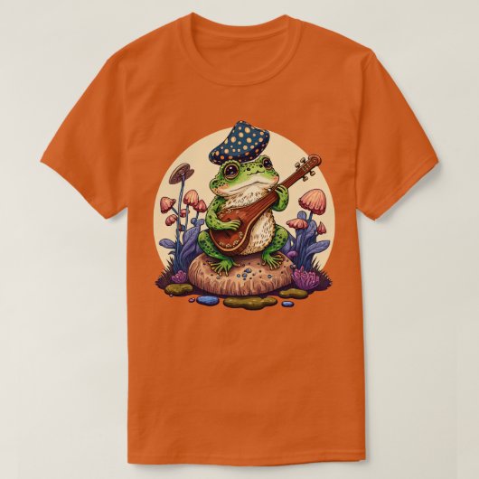 キノコ遊の美容カエルの丘 Tシャツ (デザイン正面)