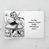 キノコ遊の誕生日のゴシック様式の妖精のビオラ カード (内部)