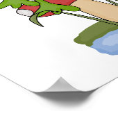 キノコ間抜けの上に座っているカエル ポスター (角)