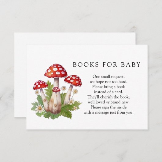 キノコ類のベビーエンクロージャカード 招待状 (正面/裏面)