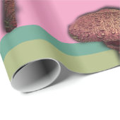 キノコ類ストライプ包装紙 ラッピングペーパー (ロールコーナー)