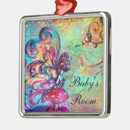 キノコ類ドアハンガーの小小妖精や小人 メタルオーナメント (左)