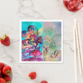 キノコ類モノグラムの小小妖精や小人 スタンダードカクテルナプキン (インサイチュ)