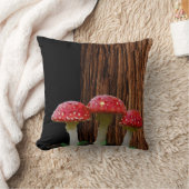 キノコ類、シダ類、木 クッション (ブランケット)