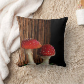 キノコ類、シダ類、木 クッション (ブランケット)