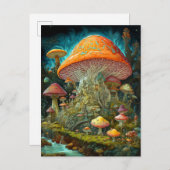 キノコ風景超リアルファンタジーアート ポストカード (正面/裏面)