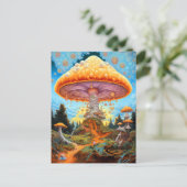 キノコ風景超リアルファンタジーアート ポストカード (スタンド正面)