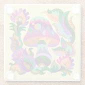 キノコ魔法レインボーガラスコースター ガラスコースター (裏面)