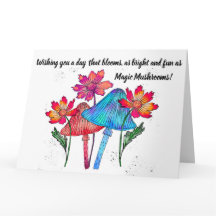 キノコ魔法誕生日カード