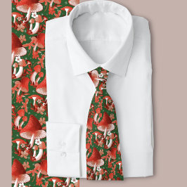 キノコ魔法赤と緑 ネクタイ